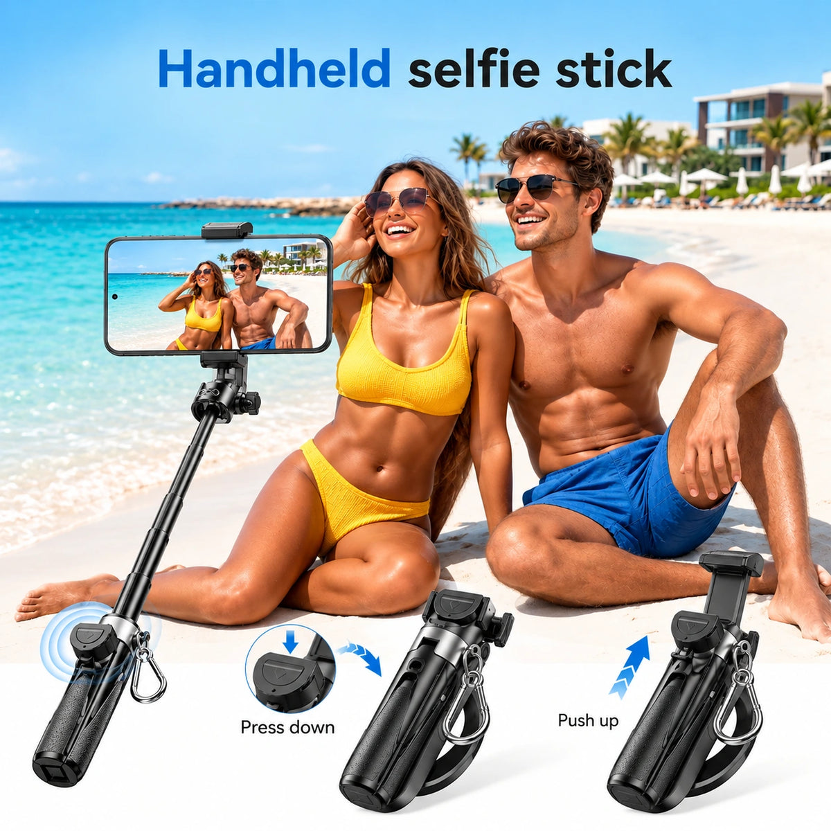 4-in-1 Mini Clip Selfie Stick