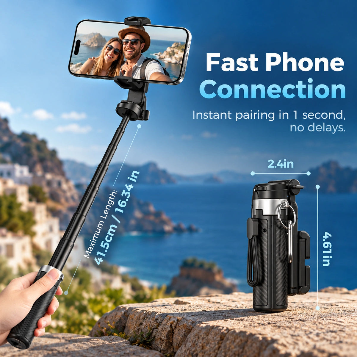4-in-1 Mini Clip Selfie Stick